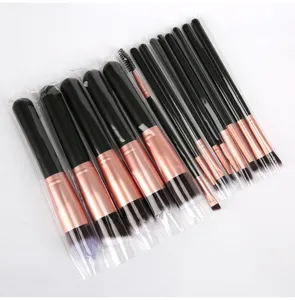14 tlg. Make-up Pinselset professionelle Kosmetikwerkzeuge schwarzer Griff Detail