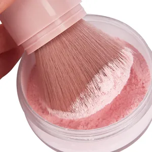Tragbarer einziehbarer Rougepinsel mit weichem Puderpinsel für das perfekte Make-up unterwegs.