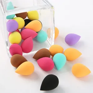 Mini latexvrije druppel make-up sponsjes set, kleurrijke cosmetische blending sponzen.