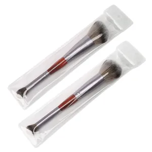 Dual-ended professional makeup brush soft hair loose powder eyeshadow blush cosmetic tool.