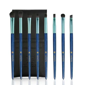 Kit de 8 pinceaux de maquillage pour les yeux avec étui de rangement noir professionnel