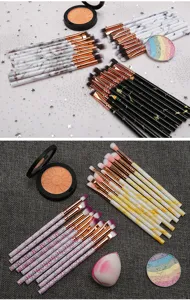 10 Stk. Marmor Augen Make-up Pinsel Set Lidschatten Pinsel professionelle Kosmetikwerkzeuge.