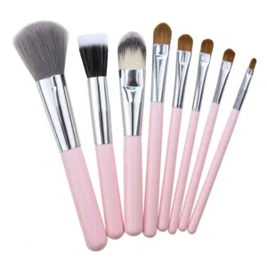 8-teiliges rosa Make-up-Pinsel-Set professionelle weiche Puder Lidschatten Kosmetik