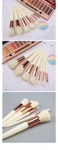 7-delige professionele make-up penselen set met witte handvatten voor dagelijkse gezichtsmake-up.