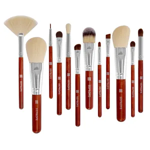 Detailansicht des professionellen 12-teiligen Make-up-Pinsel-Sets mit weichen Borsten.