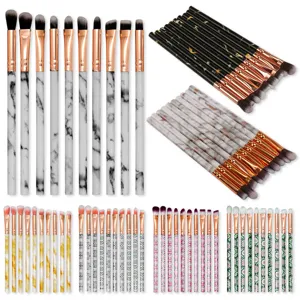 Professionelle Marmor Augen Make-up Pinsel Kollektion Synthetikfaser Roségold Aluminiumrohr Kunststoffgriff Beauty Tools
