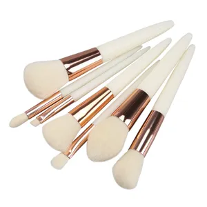 7-delige make-up kwastenset witte handvat roségouden hulst professionele tool
