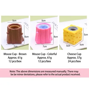Giocattoli antistress creativi a forma di topo e tazza di formaggio.