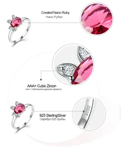 Wunderschöner S925 Silber Hasen Ring mit leuchtendem Nano Rubin und funkelnden Zirkonia Steinen.