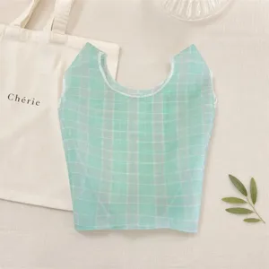 Transparante organza ruitjes shopper tas, lichtgewicht chique vest-stijl handtas voor dagelijks gebruik.