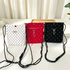 Nylon Mini Umhängetasche mit Pünktchen, lässige Handytasche und kleine Schultertasche.