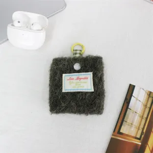 Portamonete in peluche morbido mini custodia quadrata per cuffie portachiavi