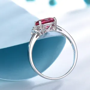 Silber roter Edelstein Ring Damen süßes Tier Silberschmuck elegantes Geschenk 925.