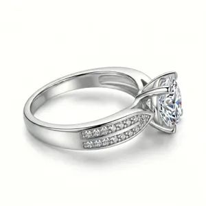 S925 Sterling Silber klassischer sechs-Krappen Krone Zirkonia Ring Hauptprodukt Bild