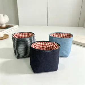 Stoff Aufbewahrungskorb Desktop Organizer Jeans Aufbewahrungsbox Set für Make-up Fernbedienung