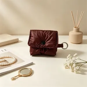 Gewatteerde snap bluetooth oortelefoon beschermhoes, stijlvolle effen draagbare tas.