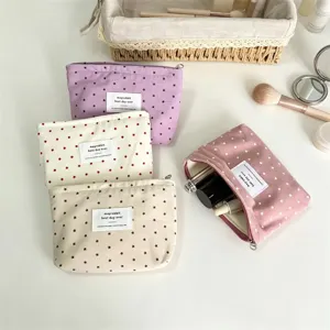 Stile coreano stampa stella tela borsa cosmetica carina pochette trucco con cerniera
