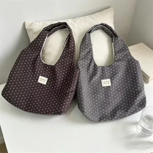 Korean style star print tote bag large capacity versatile casual shoulder bag simple aesthetic shopping bag