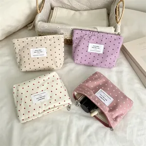 Bellissima borsa cosmetica in tela con stampa di stelle stile coreano per donne quotidiane.
