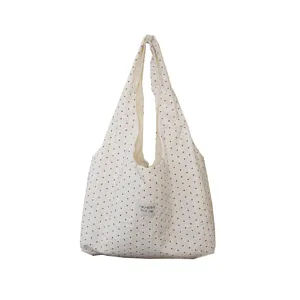 Korean style star print canvas tote bag large capacity casual shoulder hobo bag for women