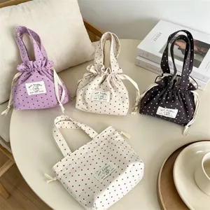 Bolso de mano con cordón de lona y estampado de estrellas bolsa de almacenamiento chic.