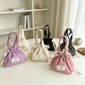 Bolsa de lona con cordón estampado de estrella bolsa de almacenamiento bonita detalle