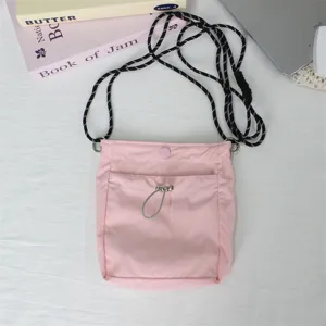 Rosa Nylon Mini Umhängetasche lässige Alltag süße Dopamin Stil Handy Beutel Schultertasche