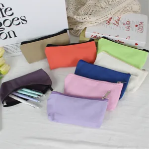 Mehrfarbiges Federmäppchen Aus Segeltuch Große Kapazität Reißverschlusstasche DIY Graffiti Schreibwarentasche Minimalistische Stifttasche Für Schüler Schule Büro