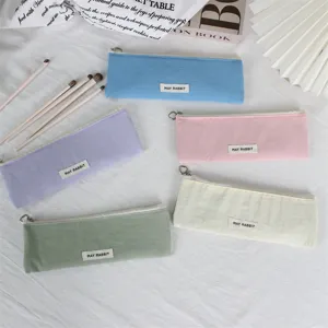 Einfarbige Nylon Reißverschluss Make-up Pinsel Tasche tragbares Mäppchen Detailansicht