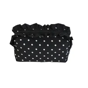 Schwarze Kosmetiktasche mit Polka Dots und Rüben, tragbare Make-up Tasche für Damen Haupt