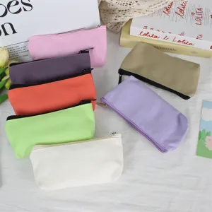 Bunter Leinwand Federmäppchen Reißverschluss Tasche tragbar Schreibwaren Make-up DIY Beutel