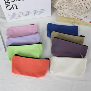 Buntes Leinwand Federmäppchen mit Reißverschluss DIY Kosmetiktasche Schreibwaren Etui