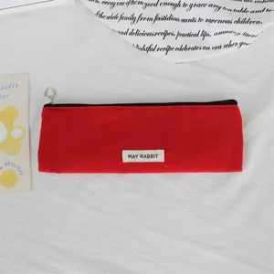 Rotes Nylon Reißverschluss Federmäppchen und Kosmetik Pinsel Aufbewahrungstasche neu.