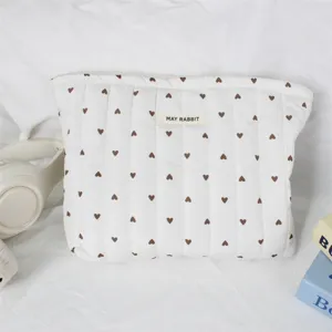 Koreaanse stijl gewatteerde hart handtas draagbare grote capaciteit lunchbox tote bag