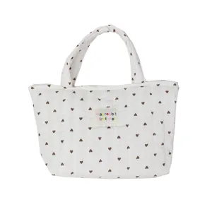 Koreaanse gewatteerde hart shopper tas, draagbare lunchtas, stijlvolle handtas voor dagelijks.