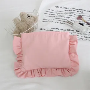 Koreanischer Stil gerüschte Make-up Tasche wasserdicht Nylon große Kapazität Kosmetiktasche
