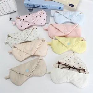 Soft quilted collapsible glasses case portable sunglasses storage box protective cover case