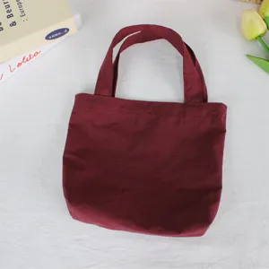 Solid color nylon mini handbag lightweight casual tote bag practical portable bento bag