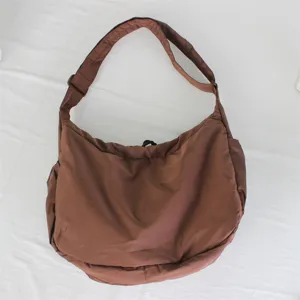 Borsa a tracolla marrone casual grande capacità cinturino regolabile borsa hobo