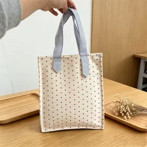 Borsa in tela con stampa a stelle stile coreano, mini borsa tote casual per uso quotidiano.