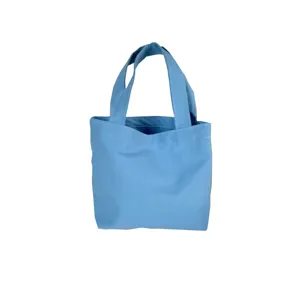 Solid color nylon mini tote bag, lightweight waterproof handbag for daily casual use.