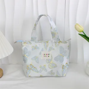 Vintage embossed jacquard lunch bag large capacity handbag office mommy storage bag