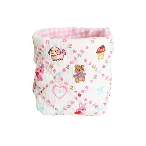 Joli panier de rangement en tissu avec doublure à carreaux roses pour le bureau et salon