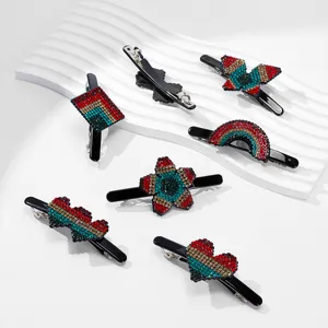 Handgefertigt Strass Acetat Haarspange Vintage Herz Schmetterling Blume Federklammer Für Damen Mode Haarschmuck