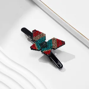 Strass Haarspange Acetat Spange bunte Kristalle Federclip elegante Damen Haarschmuck Accessoires