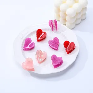 Pince à Cheveux en Acétate Douceur Cœur pour Femmes Haute Qualité Petites Pinces à Cheveux Mini Barrette Princesse Style Coréen Ins Accessoires Coiffure Quotidiens