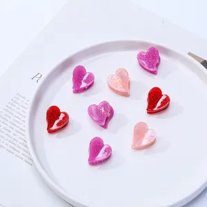 Joli ensemble de pinces à cheveux cœur, petits accessoires en acétate pour femmes et filles.
