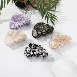 Bunte Acetat Blatt Haarklammern, elegante und vielseitige Haarschmuck Accessoires.