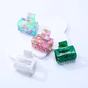 Bunte schimmernde Haarklammern im Marmor-Design, süße Sommer Haarklammer Set für Frauen.