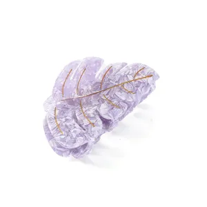 Lila Acetat Monstera Blatt Haarklammer schickes Haaraccessoire für Frauen modische Haarklammer